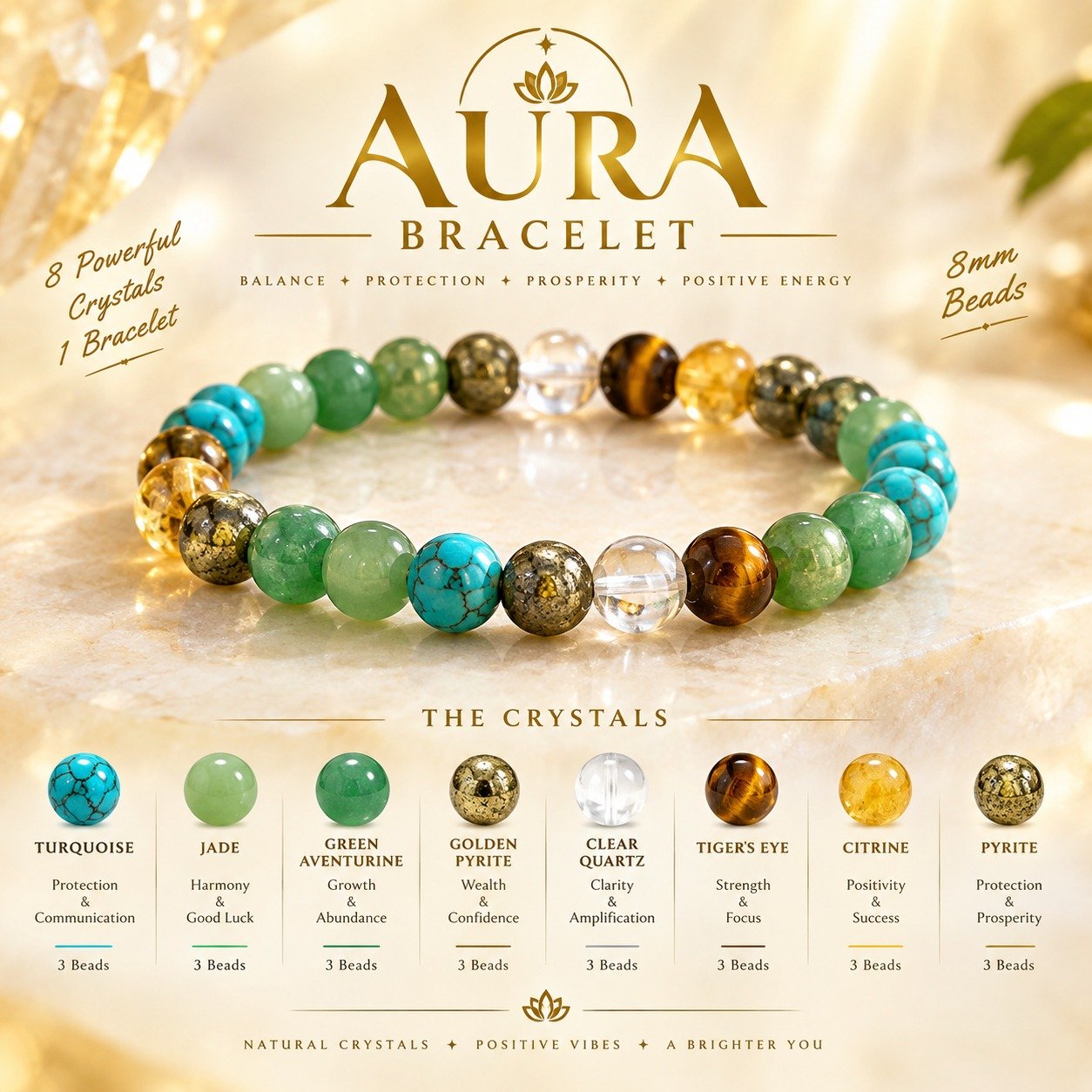 AURA Bracelet - 8 Crystals in 1 - Image 3